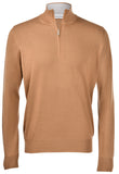 Halve Zip Trui Camel by Gran Sasso 🇮🇹