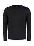 Ronde Hals Ribbed Black Blue FW26