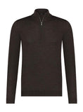 Tuscany Quarter Cashmere Zip Brown