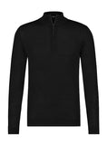Tuscany Quarter Cashmere Zip Black