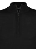 Trento Quarter Zip Black Merino Wol