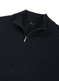 Trento Quarter Zip Black Blue Merino Wol